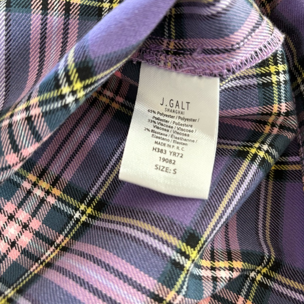 Brandy Melville Cara Skirt & Vivian Top Purple Plaid Matching Set Y2K - Picture 11 of 11